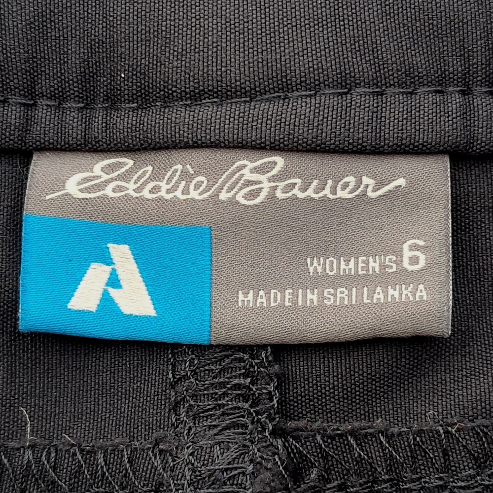 Eddie Bauer First Ascent Guide Pro Shorts Womens 6 Black Hiking Cargo Stretch - Picture 5 of 9
